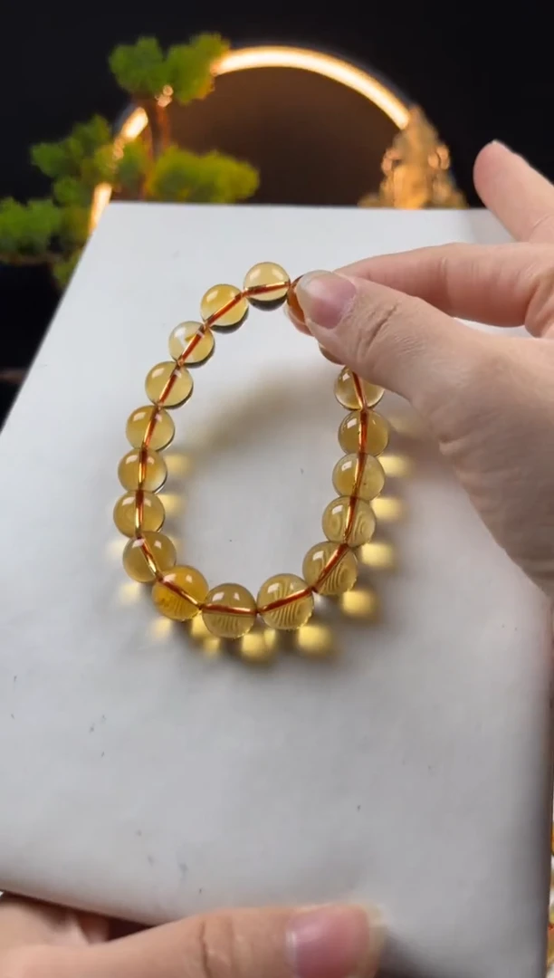 【闪购商品】水晶手链未镶嵌天然黄水晶圆珠手串11mm+