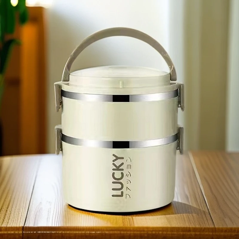 双层便当盒保温饭盒提锅成人学生双层大容量保温桶饭桶带盖双层