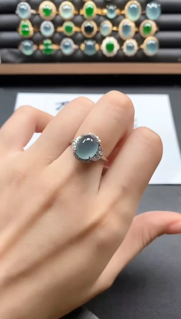 银S925镶嵌戒指翡翠51151