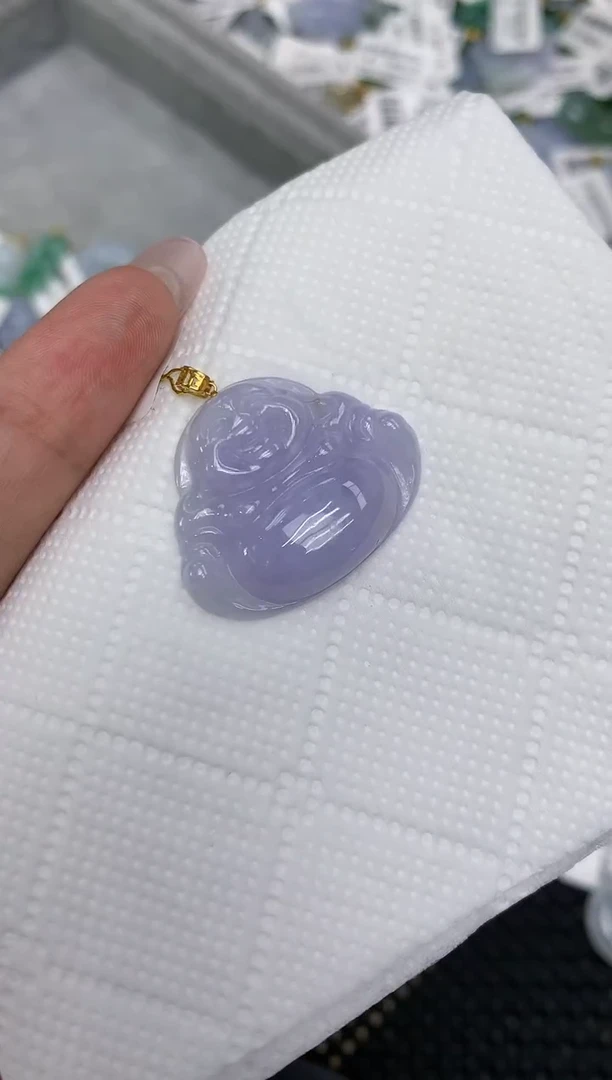 颈饰18K金镶嵌翡翠a货支持复检百元以上9元证书费自理