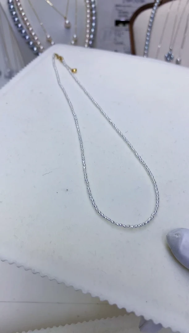 【闪购商品】海水珍珠饰品18K金镶嵌keshi规则小米链