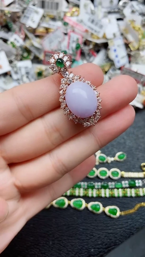 银S925镶嵌戒指翡翠1