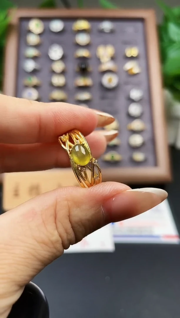 银S925镶嵌戒指翡翠12