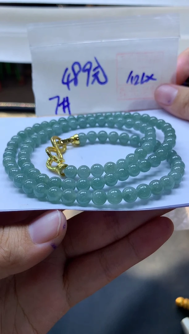 未镶嵌定制翡翠151 珠串7#189元毛货抛光