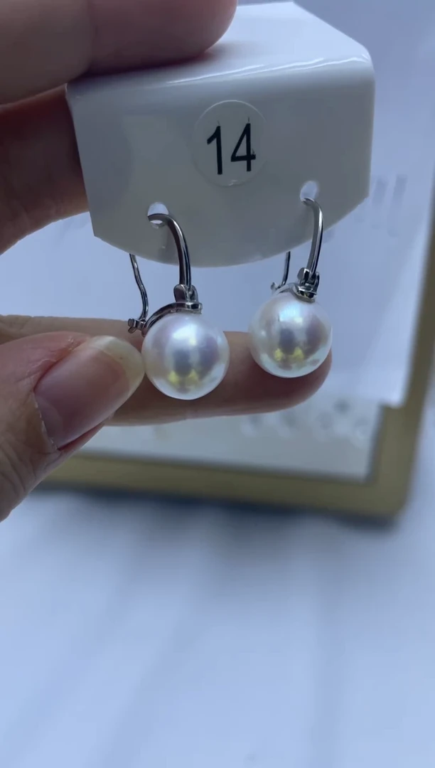 银S925镶嵌耳饰淡水珍珠14