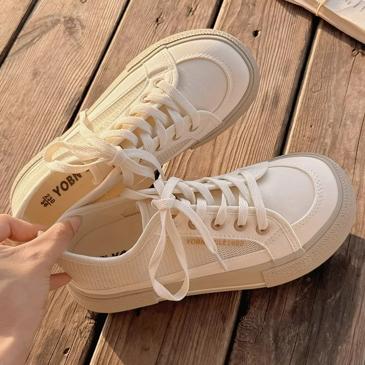 Moleubak小白鞋女夏2025新款网鞋透气薄款网面鞋子配裙子休闲板鞋