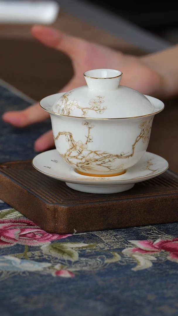 【梅花-盖碗】【15西泠礼盒】