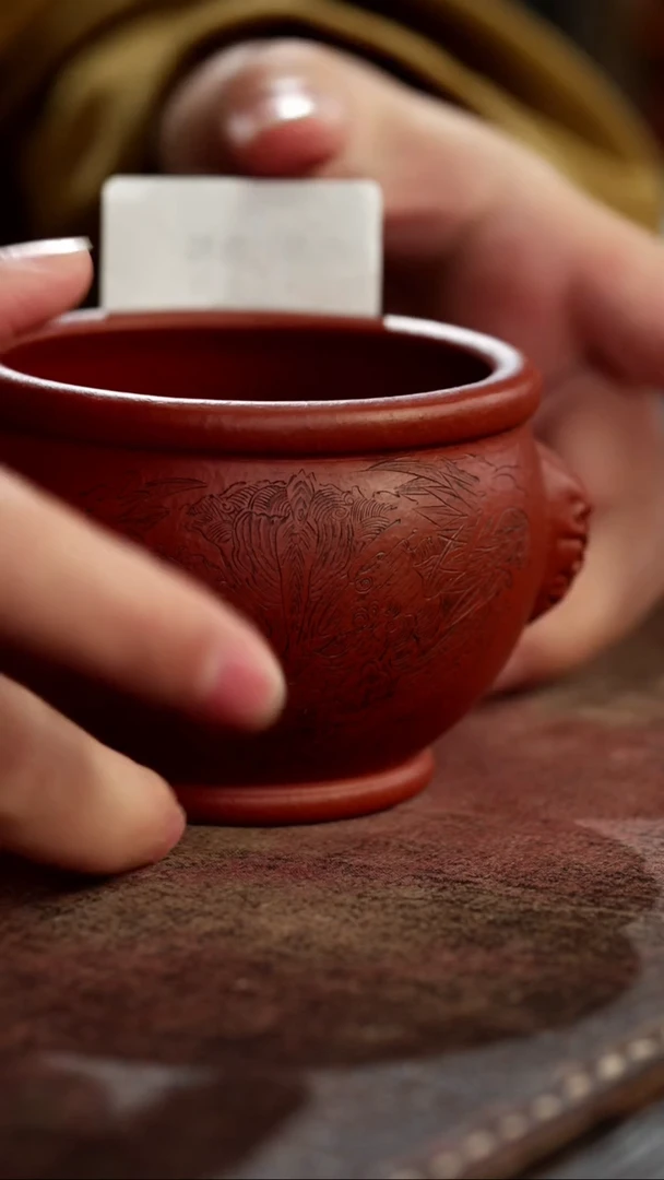 茶杯紫砂微瑕紫砂瑞气