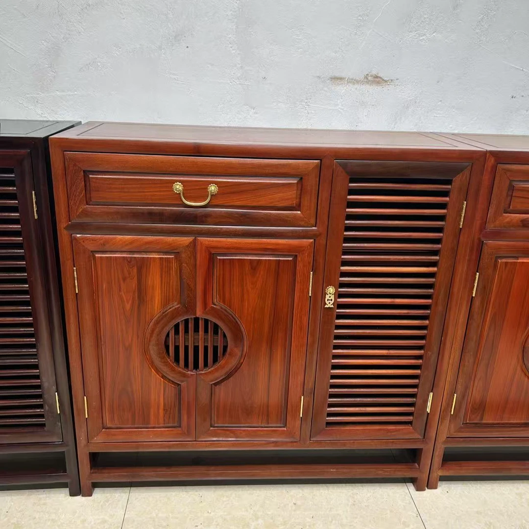 红木家具非洲红酸枝木三门鞋柜储物柜餐边柜