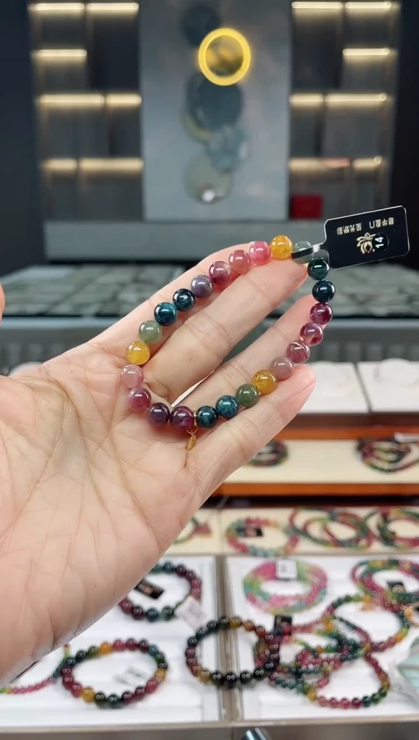 未镶嵌老矿碧玺单圈手串7mm+碧玺（多样性发一条）Q