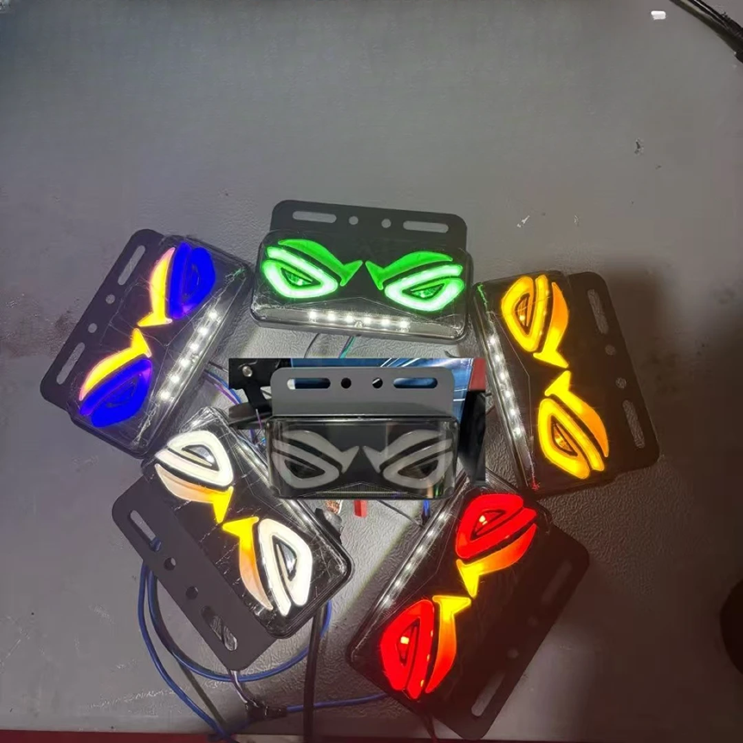 新款24V恶魔之眼边灯流水恶魔眼防水LED超亮照地带转向腰侧灯