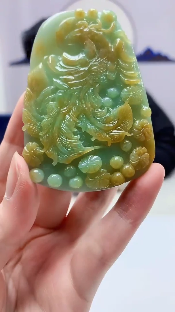 【闪购商品】定制翡翠未镶嵌5060zm-毛货挂件凤凰46