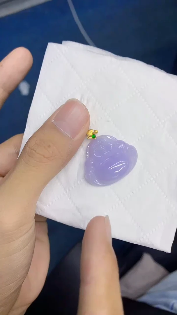 翡翠18K金镶嵌吊坠(不含链)             1