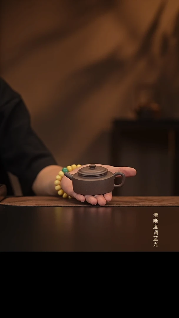 允禾斋  紫砂壶  矮德钟  天青