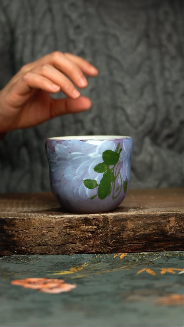 【闪购商品】杯釉下彩手工手绘同款陶器