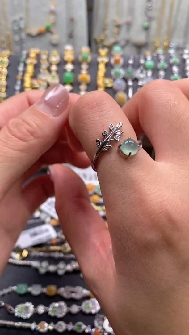 【闪购商品】翡翠戒指银S925镶嵌1111111111     3