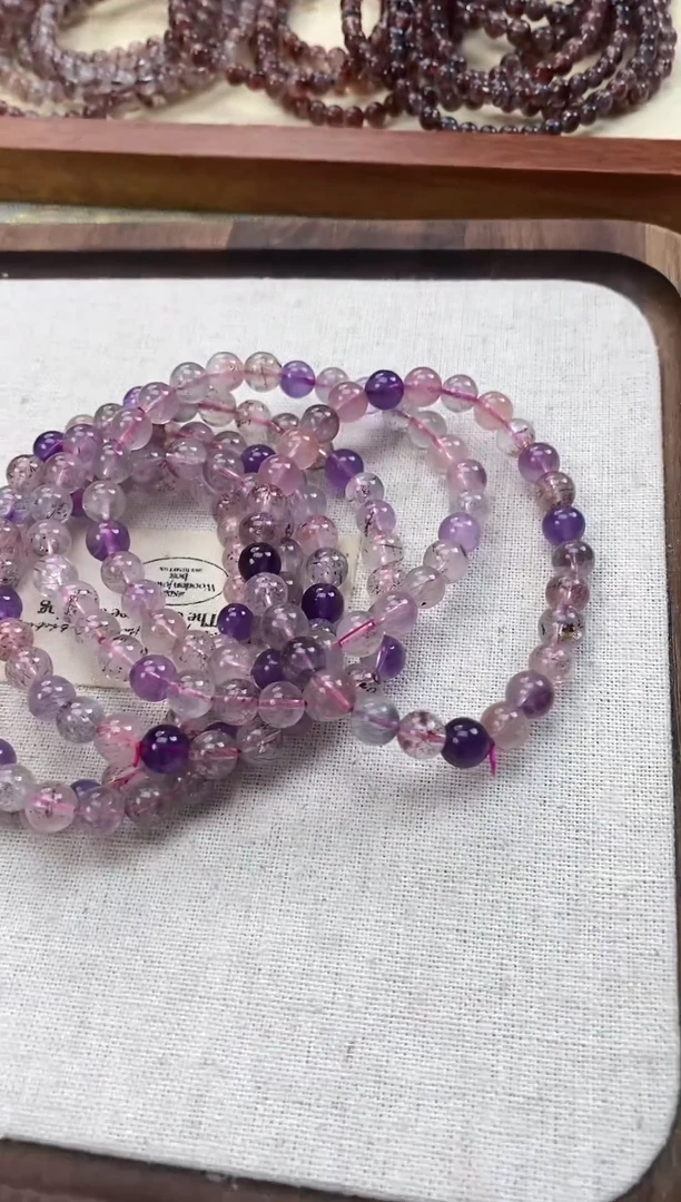 水晶手串未镶嵌黑加仑单圈6mm 多样性发一