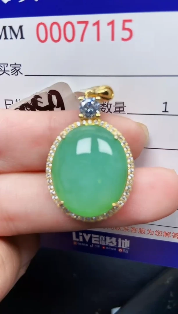 翡翠银S925镶嵌颈饰7115