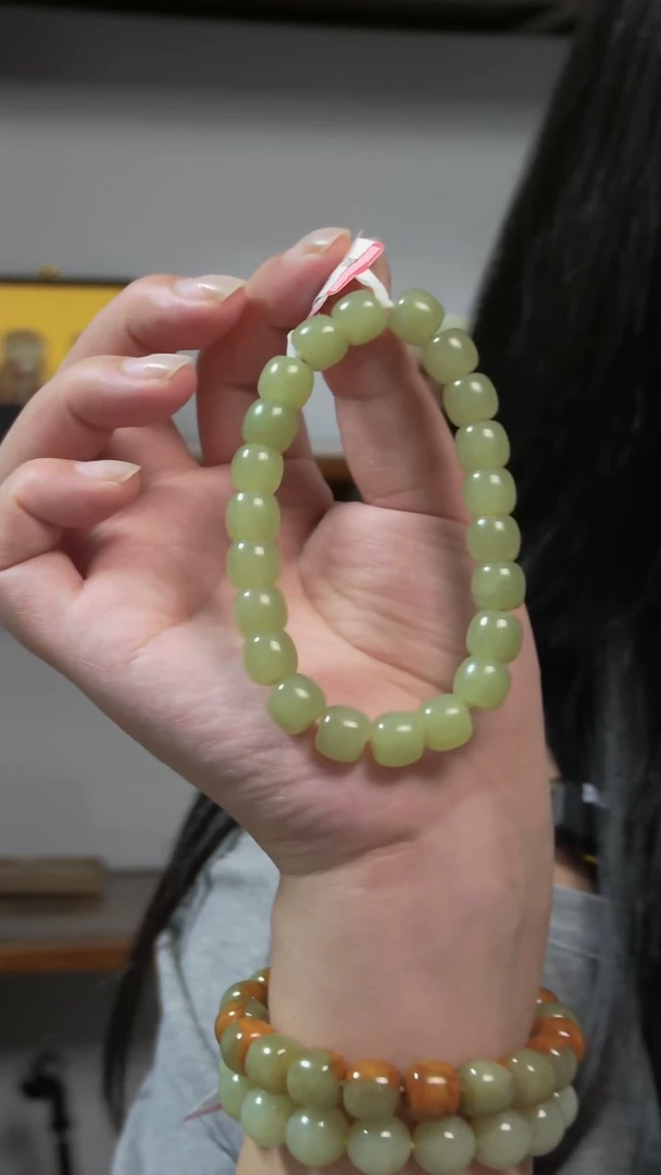 未镶嵌手串和田玉老型珠