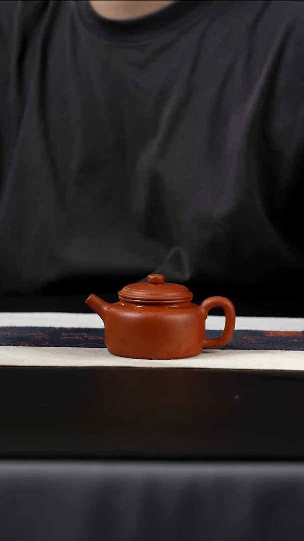 茶壶紫砂红降坡德中，100cc