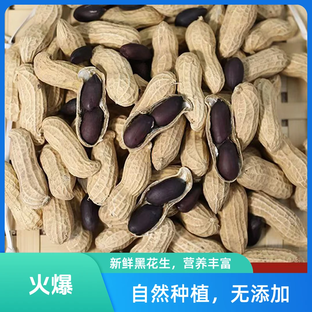【黑花生带壳】富硒花生干货生花生带壳净重包邮发货河南特产解馋零食