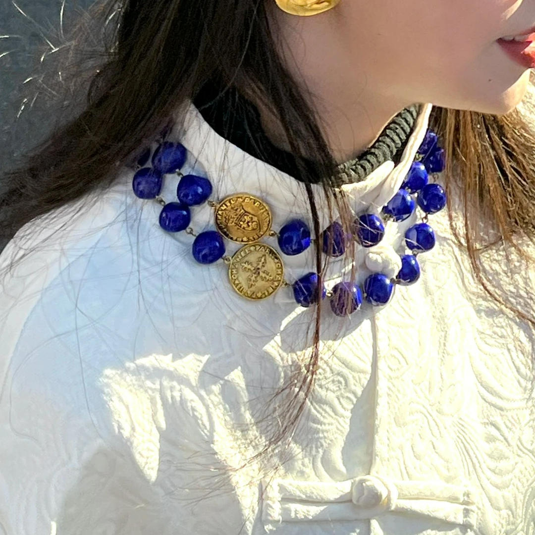 95新 Chanel/香奈儿 琉璃金币项链