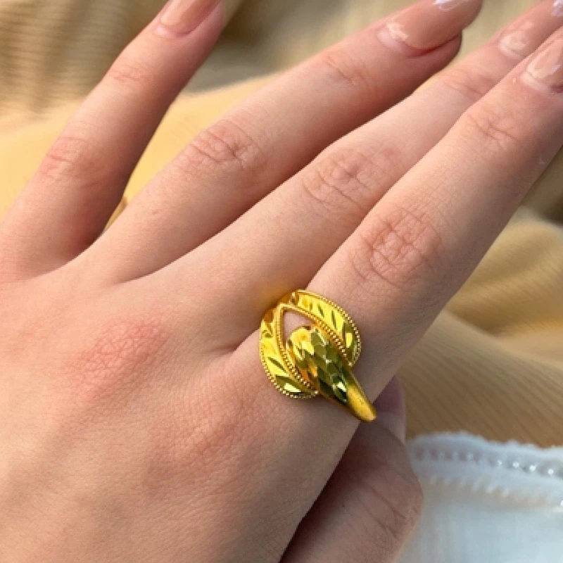 铜合金戒指 D&K新款可调节金色国潮风戒免蛇头形状指环饰品首饰