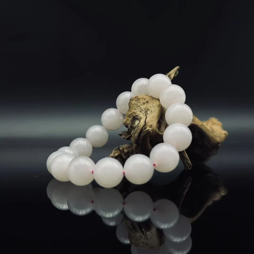 和田玉烟紫圆珠手串（12mm）2036