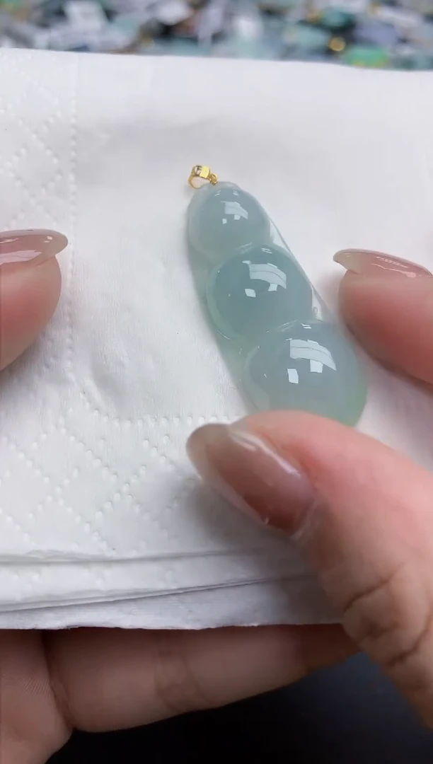 【闪购商品】翡翠颈饰18K金镶嵌天然缅甸翡翠A货