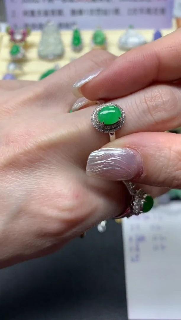 【闪购商品】翡翠戒指18K金镶嵌戒指|1800+180