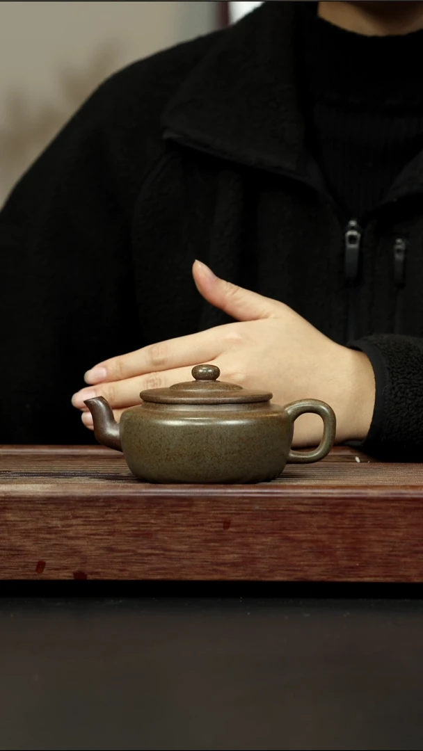 茶壶紫砂蟹壳青柴烧 旭帽