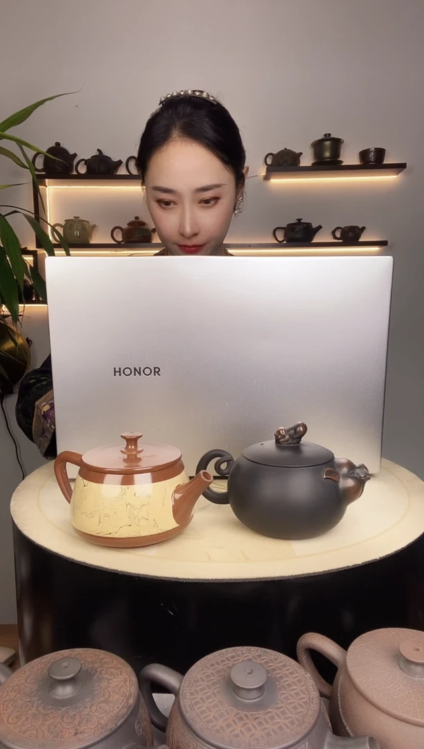 孔***飞无釉磨光搅泥米级水线+猪猪仿生壶