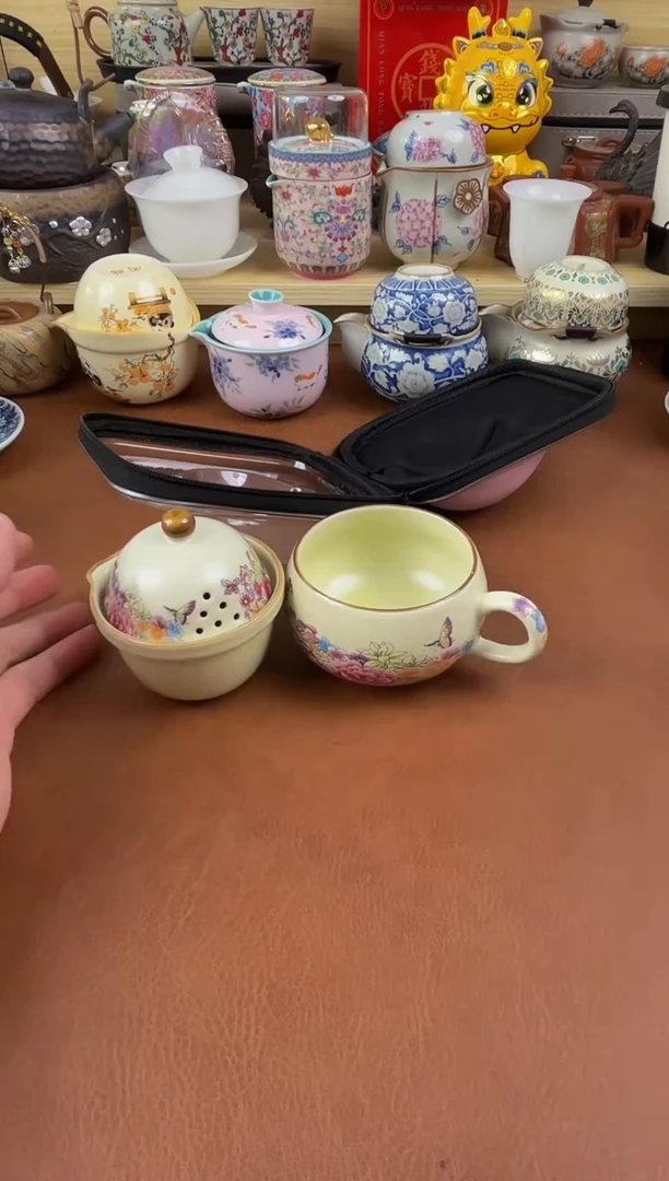 陶瓷茶具摆件旅行套组