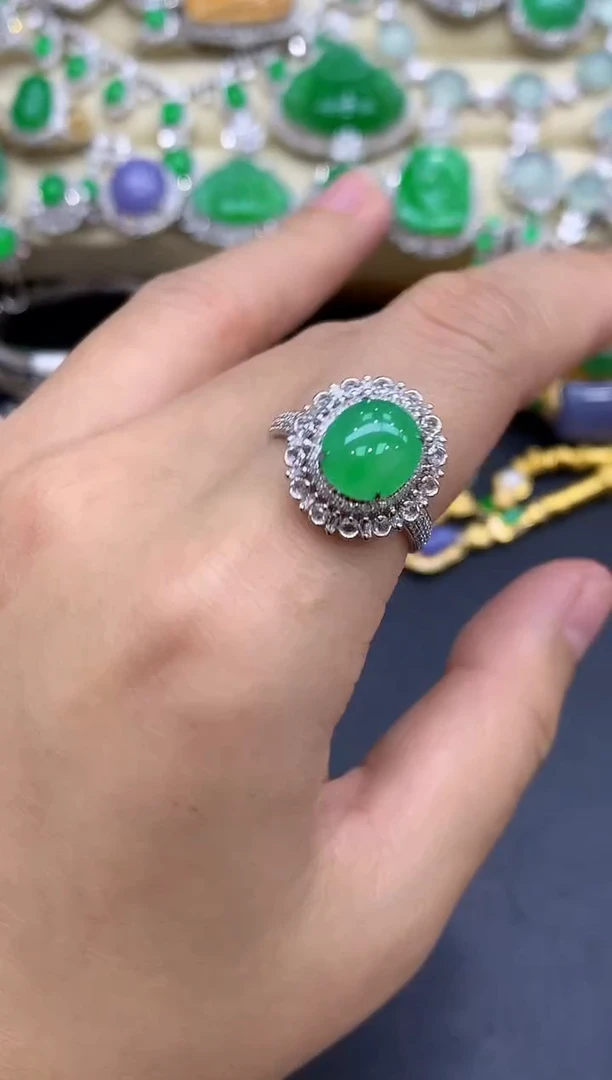 18K金镶嵌戒指翡翠338-中国好珍宝