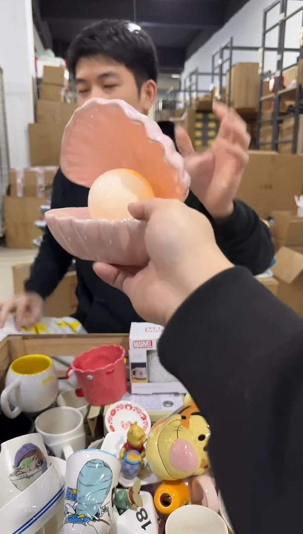 瓷片粉色贝壳加灯