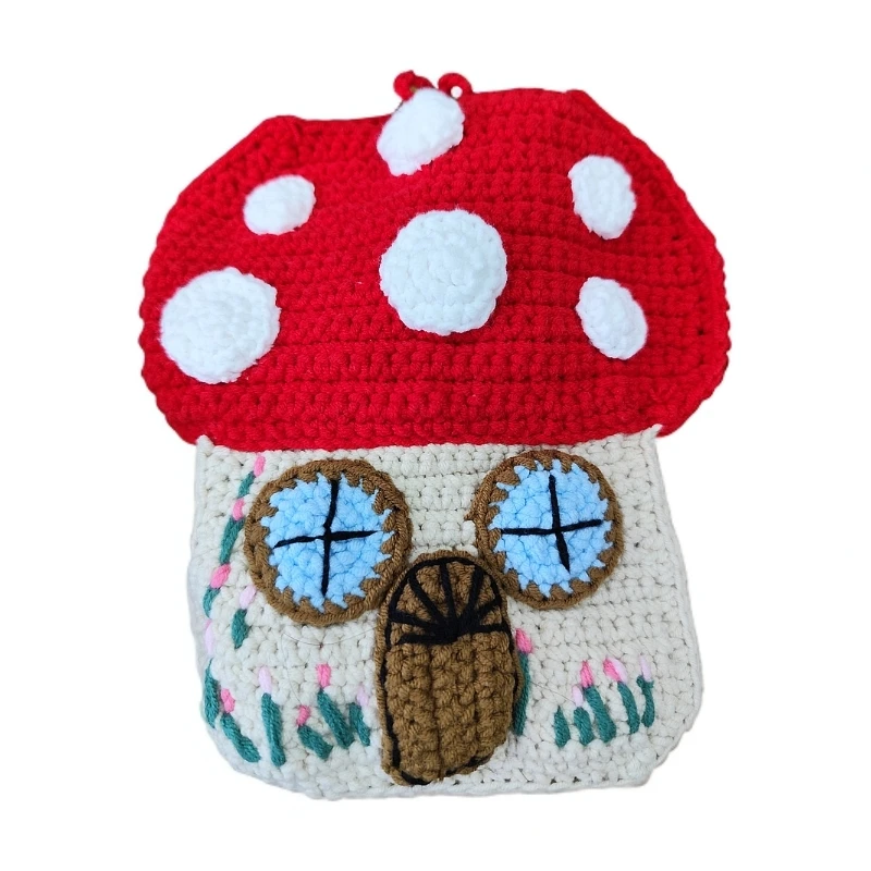 香雪茹手工钩织红蘑菇手机包斜挎包