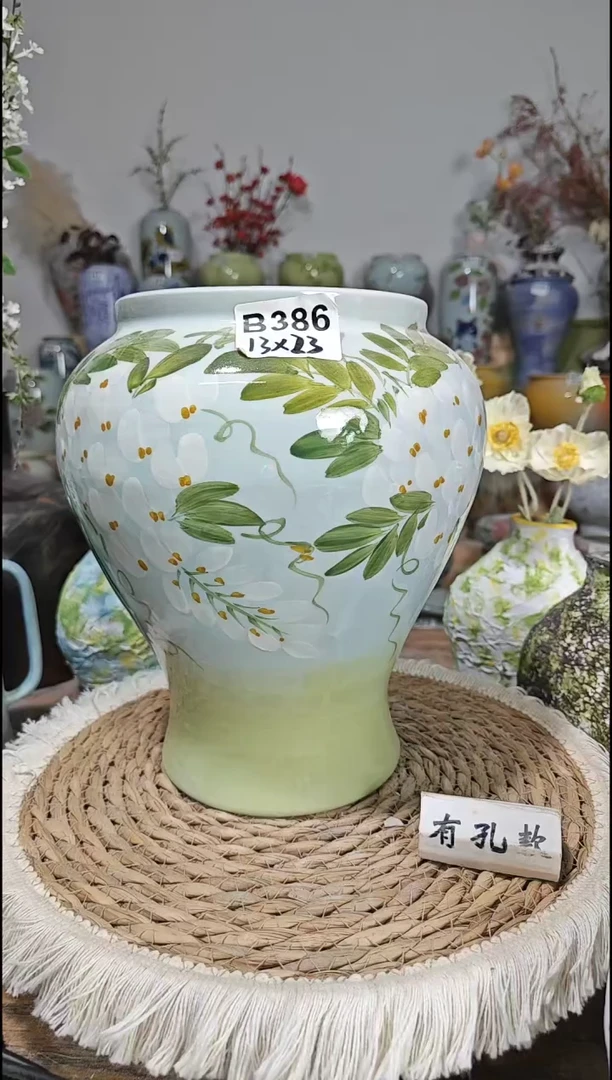 景德镇瓷韵陶瓷花盆B386 小黑点  手工制品 完美主义者慎拍