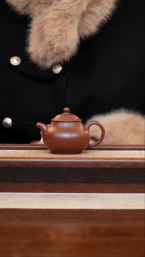 紫泥潘壶130cc宜兴手工紫砂壶