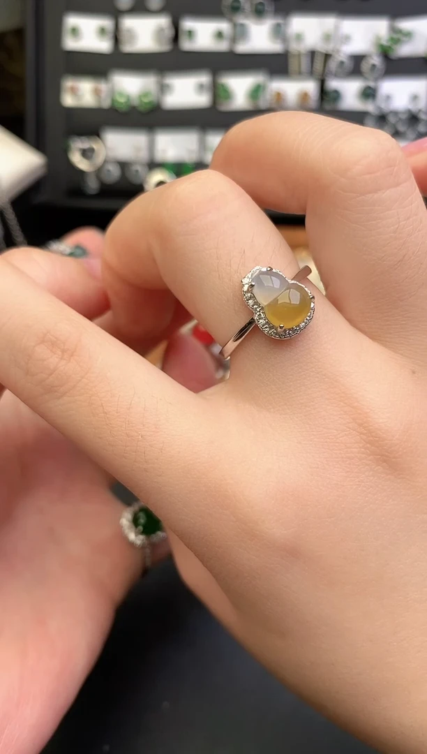 银S925镶嵌戒指翡翠0