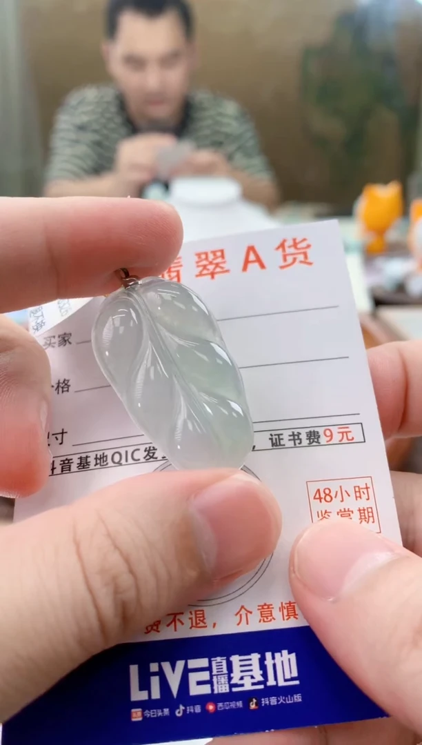 颈饰18K金镶嵌翡翠天然A货翡翠挂件