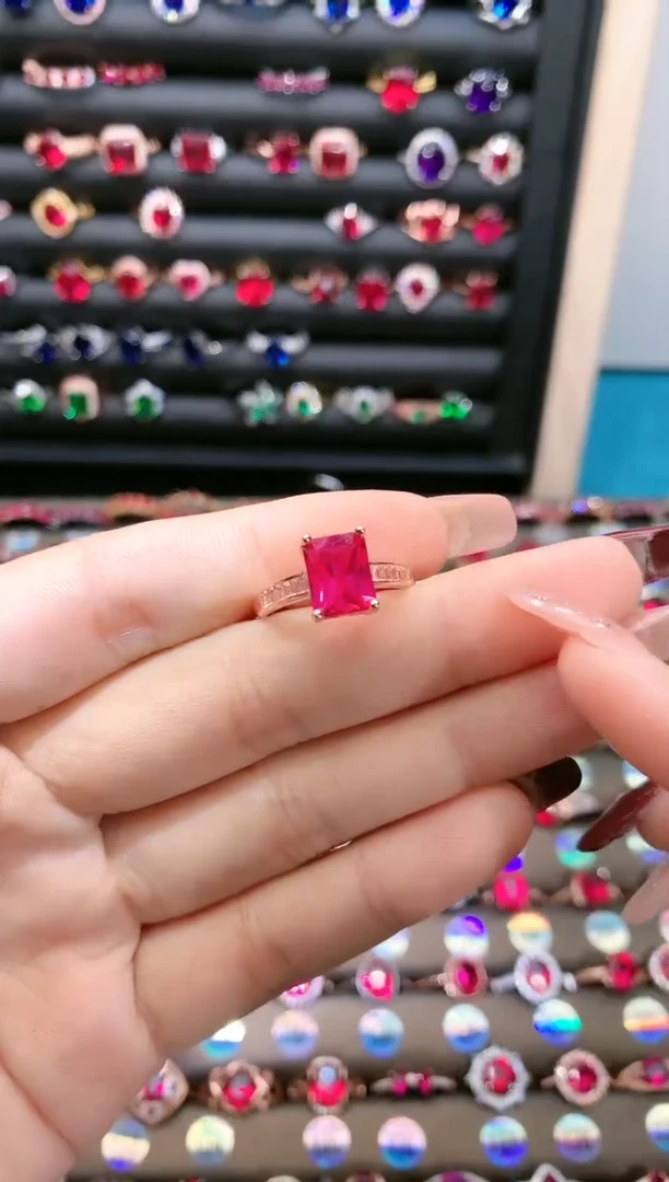 【闪购商品】红宝石戒指银S925镶嵌7.9玫瑰金