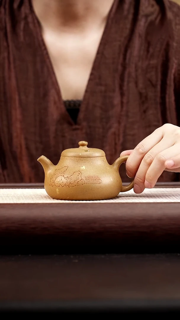 茶壶紫砂黄金段洒金君德
