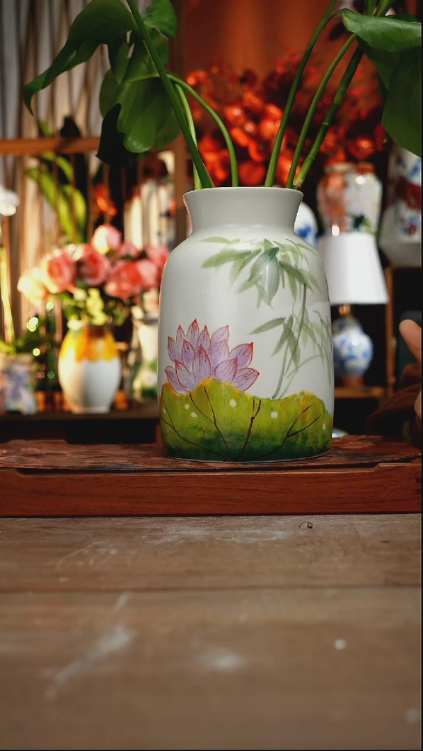 当代景德镇设计师釉下手绘陶瓷花瓶