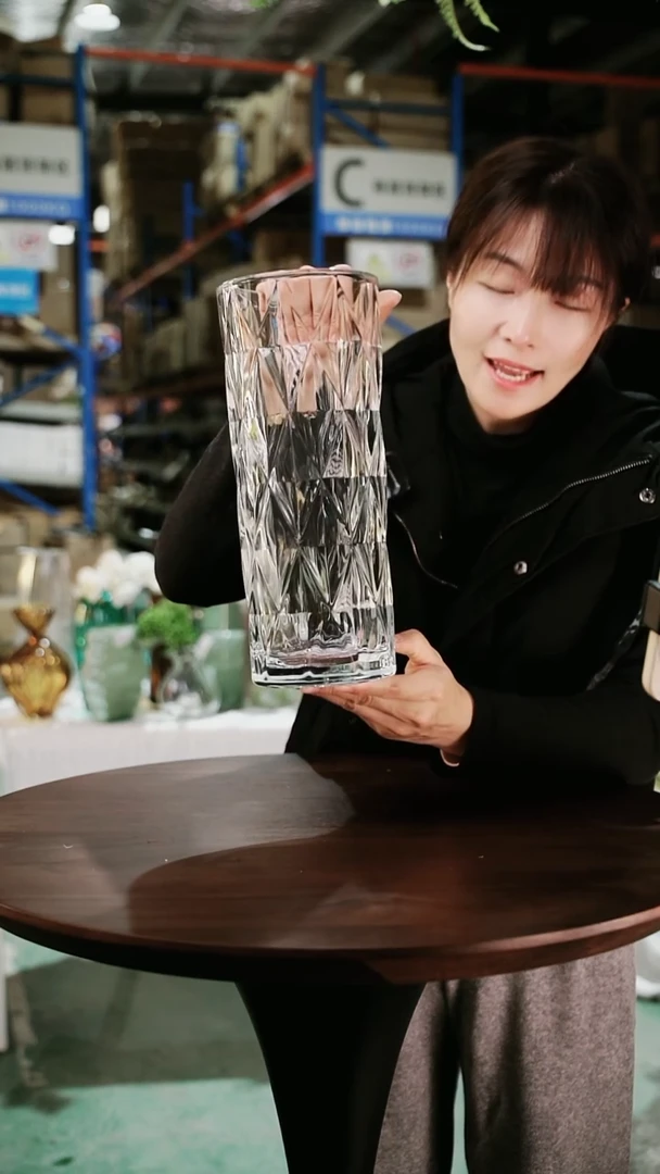 1230菱形 水晶花瓶