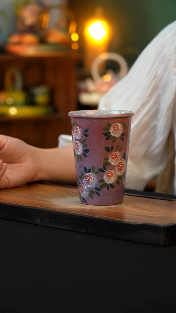 杯手绘心瓷陶瓷浮力