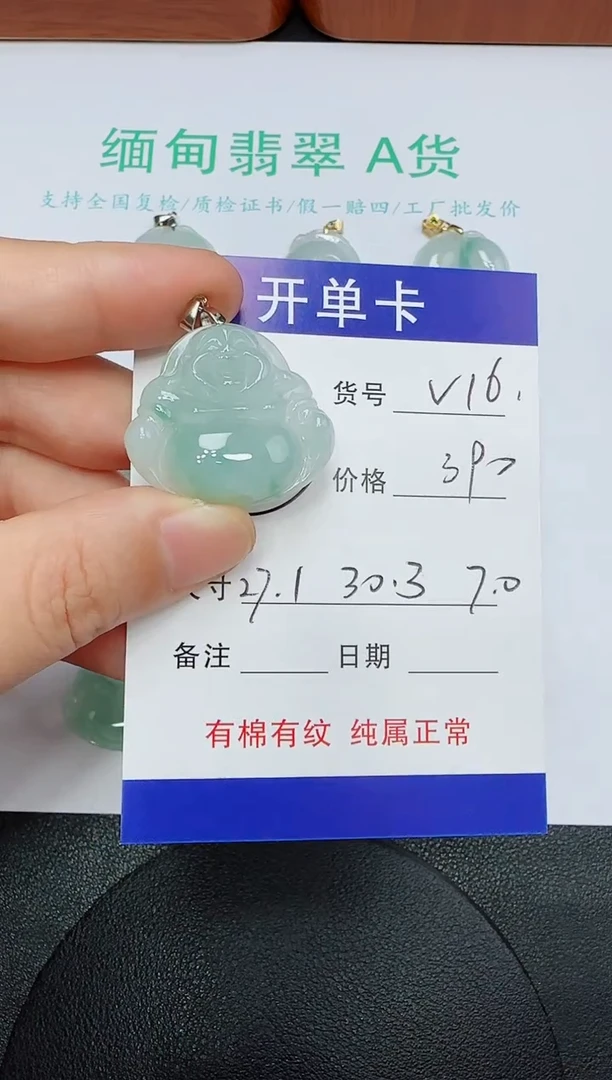 吊坠(赠链)未镶嵌翡翠V16