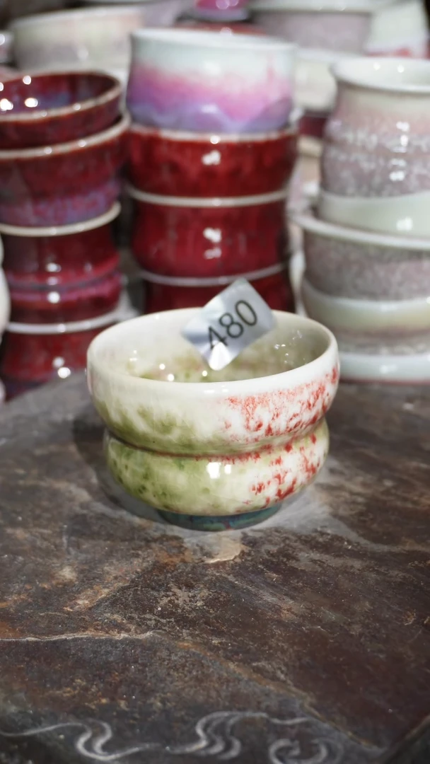 摆件陶精品窑变钧瓷茶器