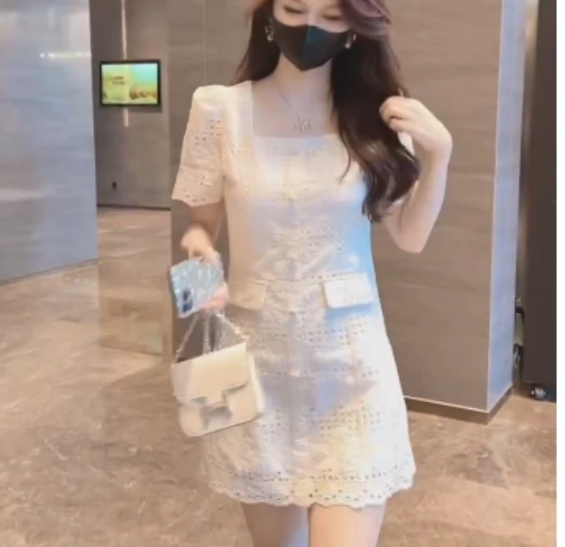 2025春季新款网红同款洋气韩版潮流女时尚连衣裙短款OX