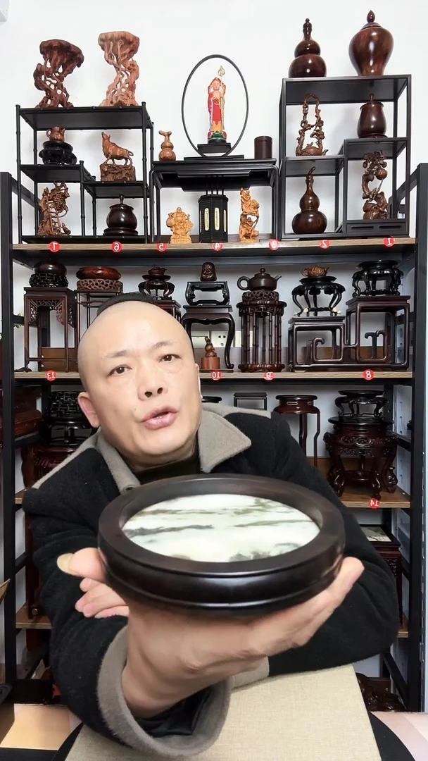 紫砂底座木直径15高2.5