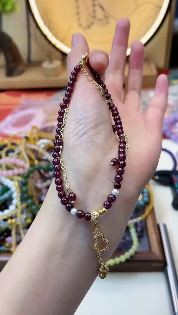 【闪购商品】石榴石脚链未镶嵌357